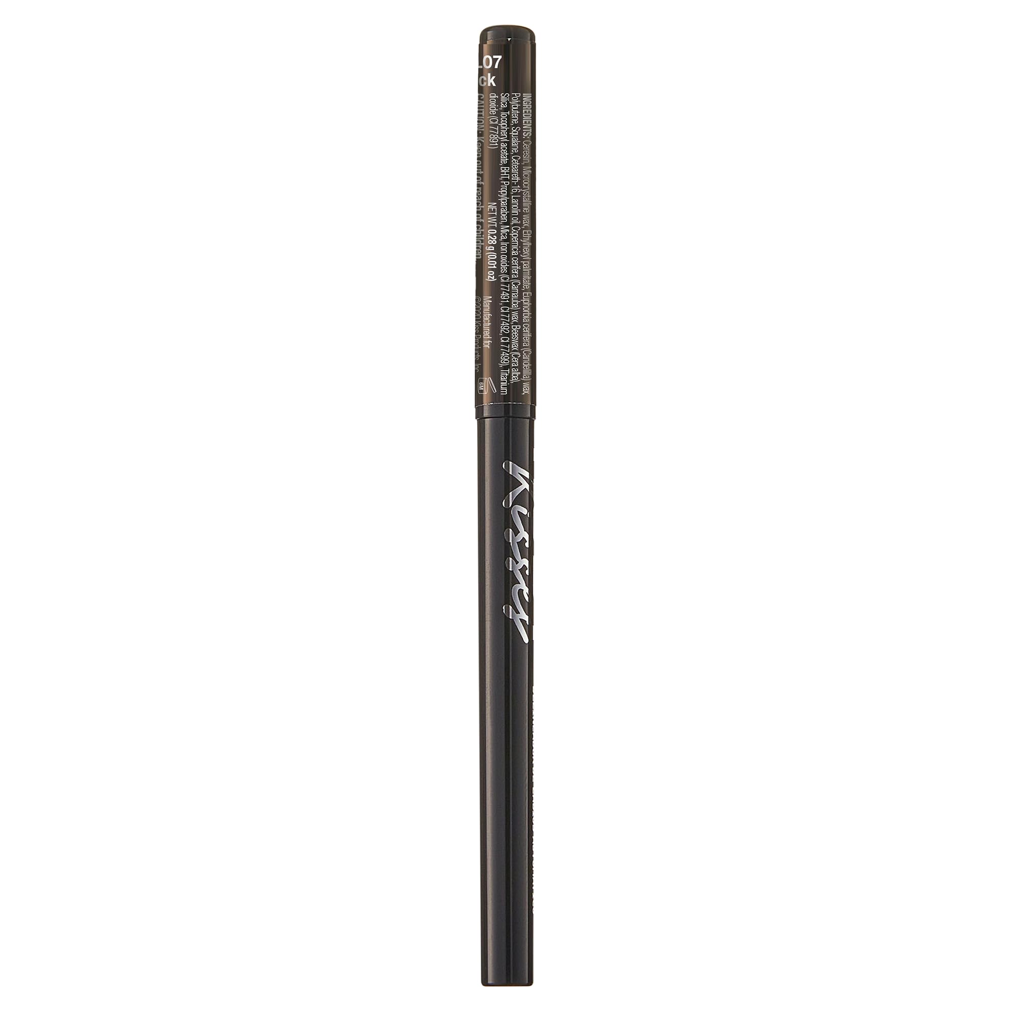 Hand holding Ruby Kisses black liner showing compact size and easy everyday use