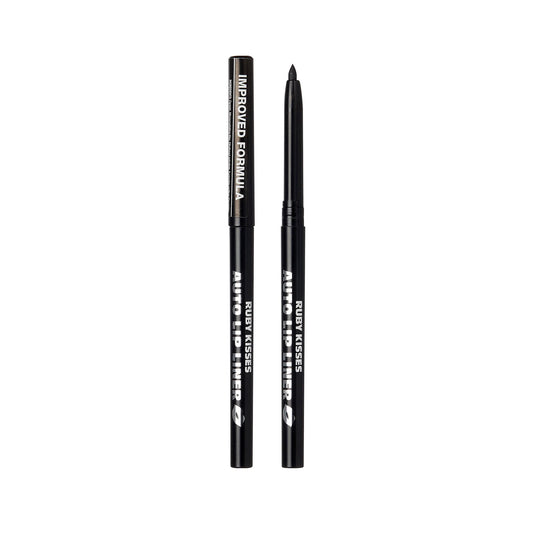 Close-up of Ruby Kisses black liner tip demonstrating precise application and smooth glide