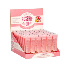 Ruby Kisses bottle with rosehip oil emphasizing nourishing hydration