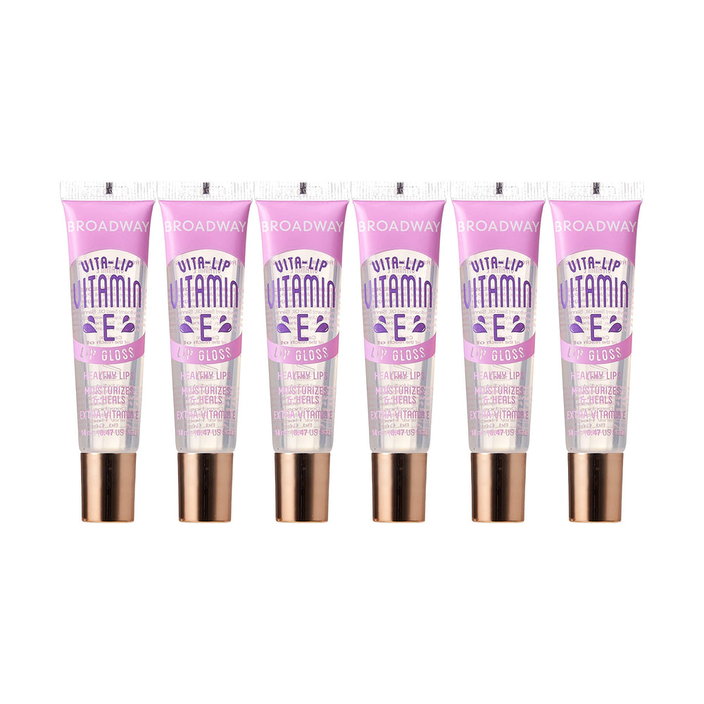 Ruby Kisses front packaging showing six clear gloss tubes and branding, convenient pack