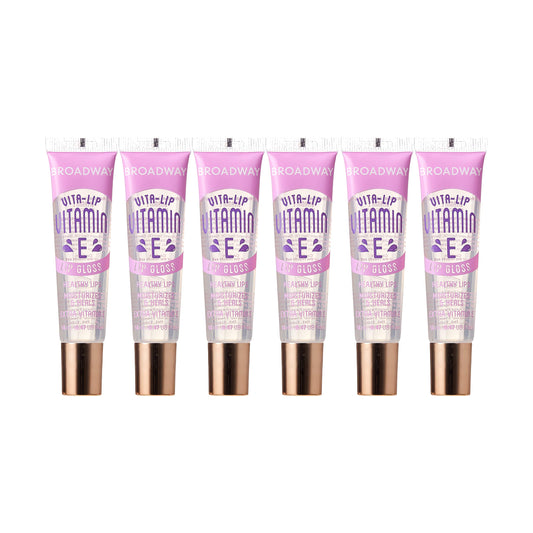 Ruby Kisses front packaging showing six clear gloss tubes and branding, convenient pack