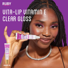 Ruby Kisses gel texture close-up highlighting non-sticky high-shine moisturizing formula