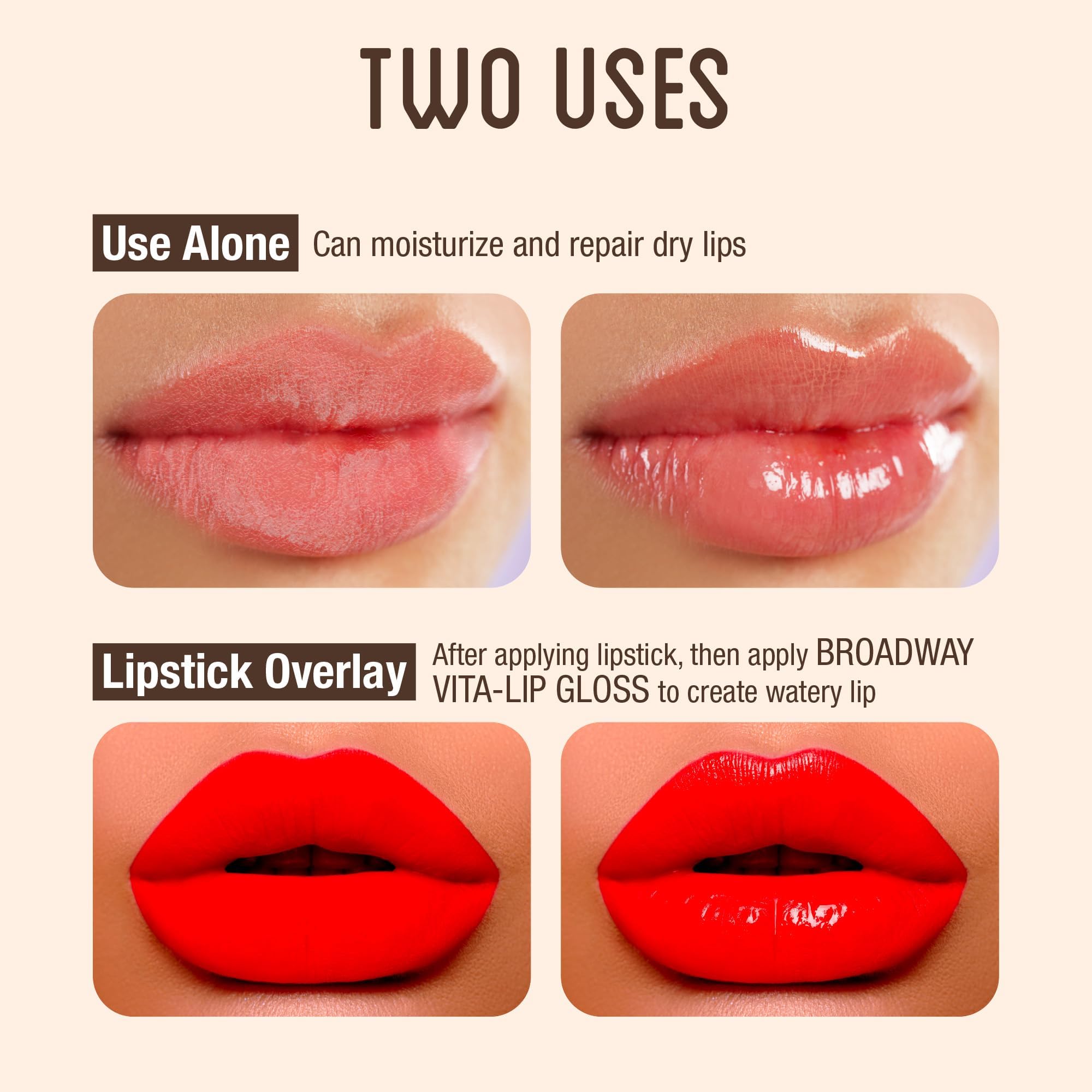 Ruby Kisses gloss applied on lips with glossy finish for enhanced shine
