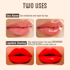 Ruby Kisses gloss applied on lips with glossy finish for enhanced shine