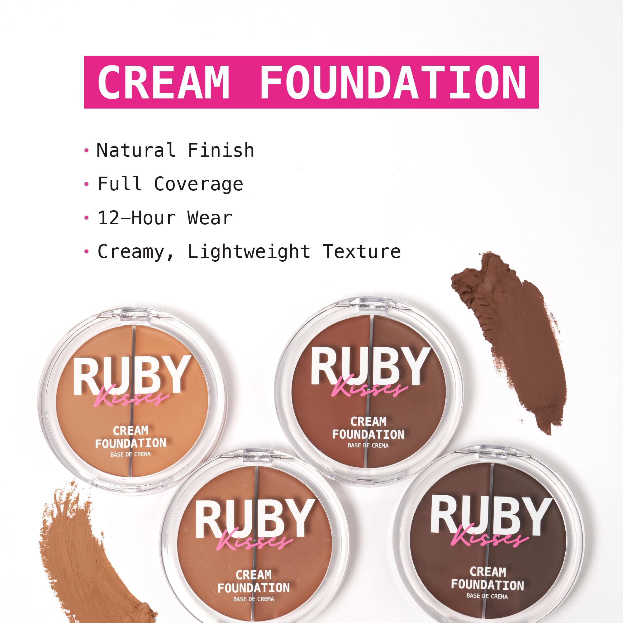 Ruby Kisses shade swatch along jawline showing color match benefit for natural finish