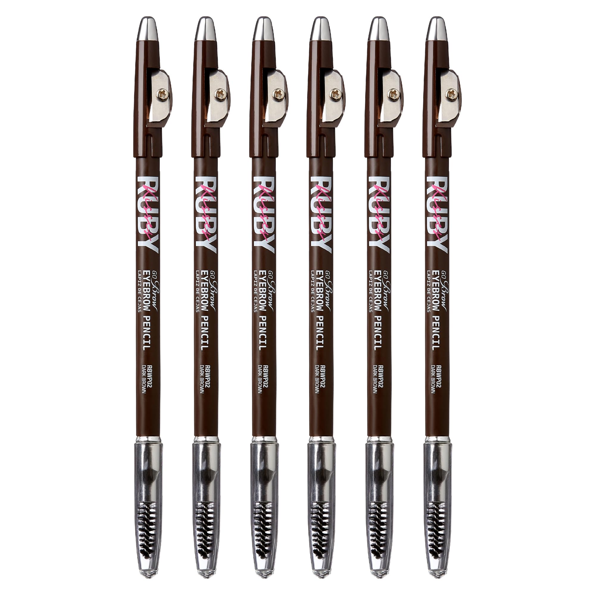 Ruby Kisses front packaging showing six pencils and pack benefit