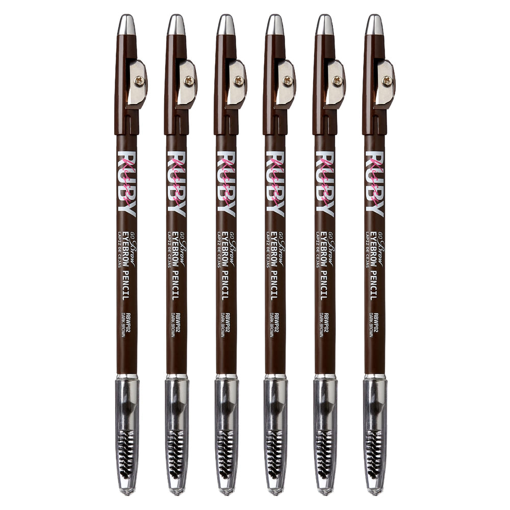 Ruby Kisses front packaging showing six pencils and pack benefit