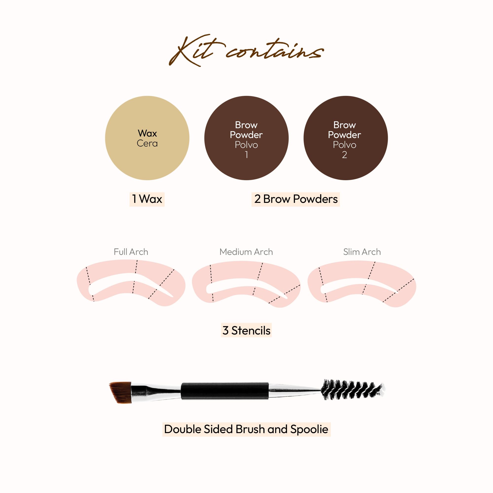 Ruby Kisses angle brush and spoolie showing precision tools for shaping