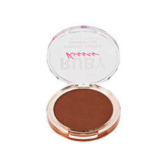 Ruby Kisses compact open showing pressed powder pan for quick touch-ups