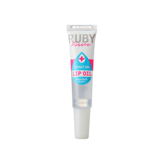 Ruby Kisses lip oil open wand with applicator demonstrating easy glide