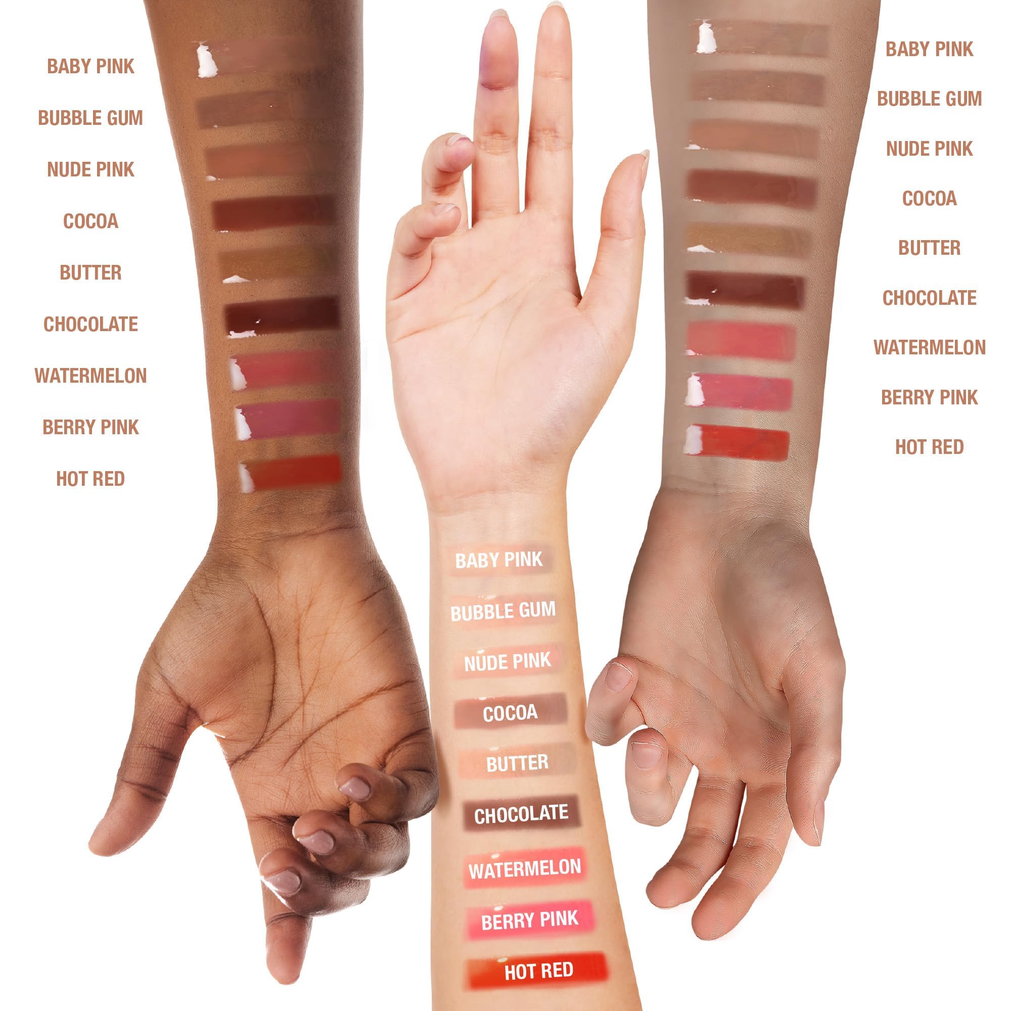 Ruby Kisses grape seed gloss swatch showing rich tint and glossy finish