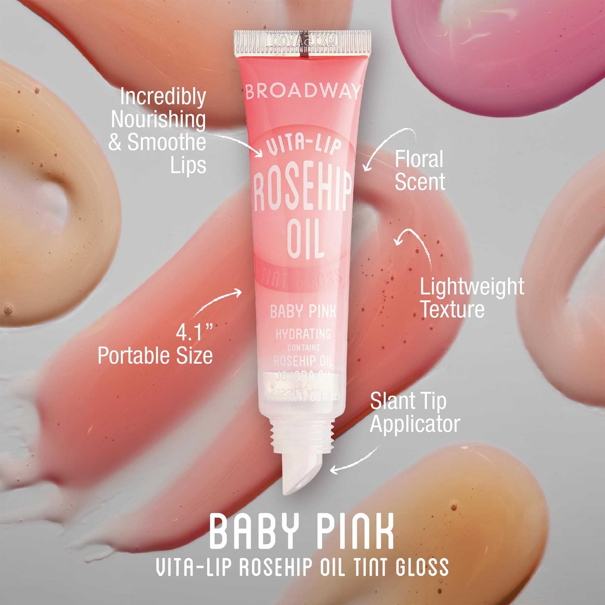 Ruby Kisses watermelon gloss swatch showing sheer color and hydrating shine
