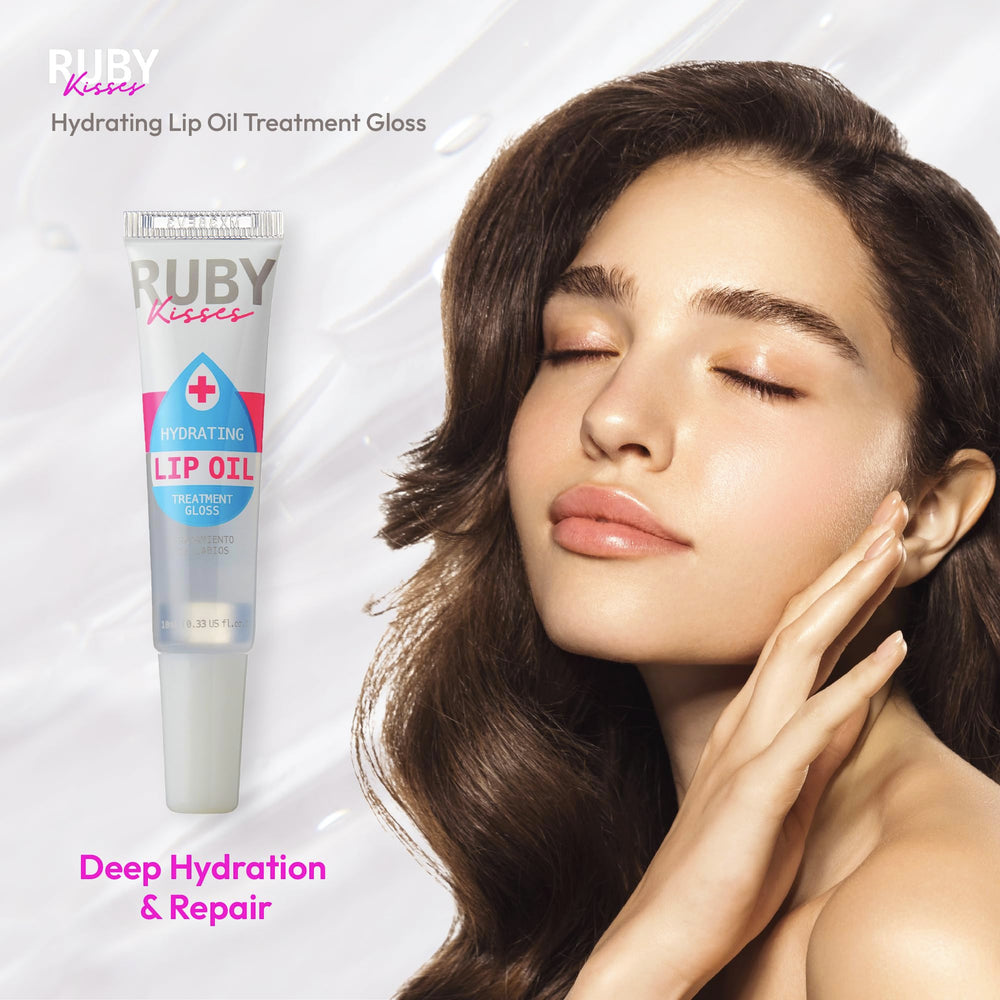 Ruby Kisses tube next to lipstick showing compact size and portable benefit