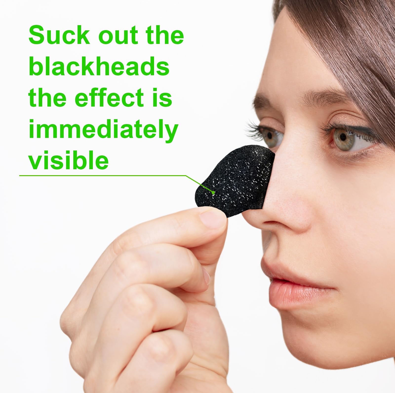 Ruduwu strip applied on nose demonstrating easy adherence for effective removal