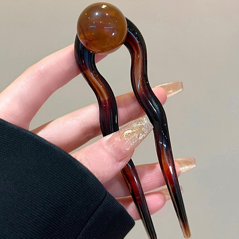 RUIYDZ hair pin beside a ruler showing 13cm size for thick hair support