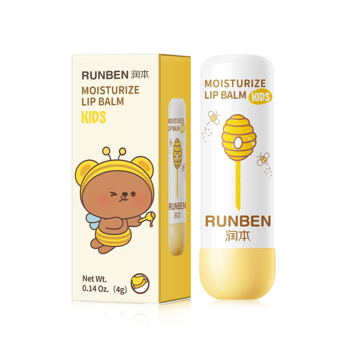 RUNBEN front tube showing label and gentle formula benefits