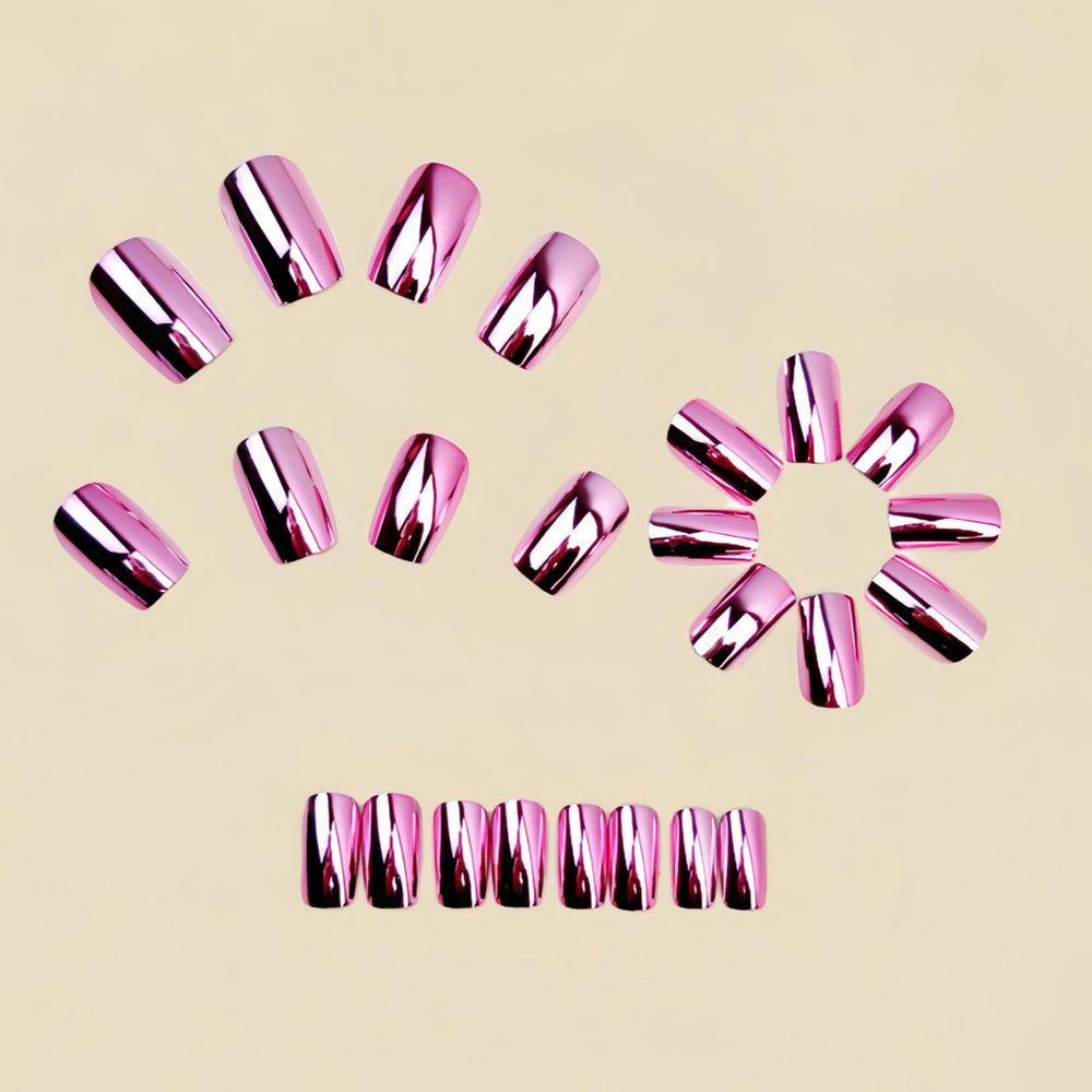 RUOKEXIN close-up of pink chrome sparkle texture highlighting high-gloss finish