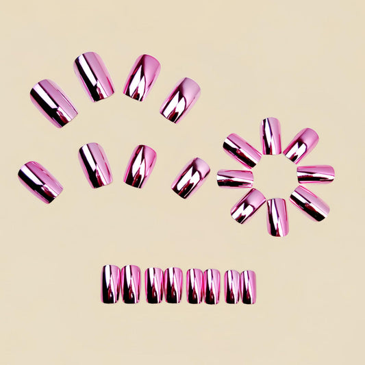 RUOKEXIN close-up of pink chrome sparkle texture highlighting high-gloss finish