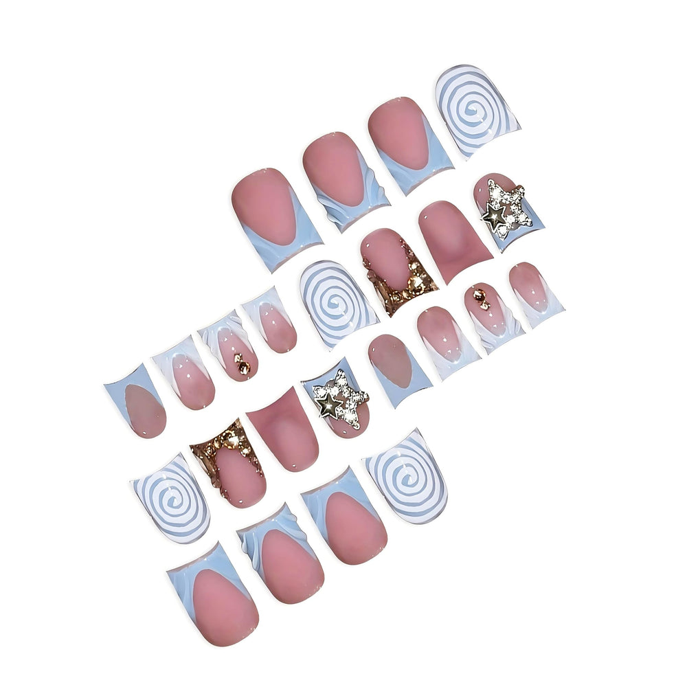 RUOKEXIN glossy nail surface close-up highlighting high-shine finish and sparkly detail for polish-like look
