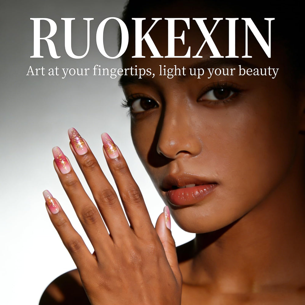 RUOKEXIN worn on hands in lifestyle shot showing polished French manicure effect