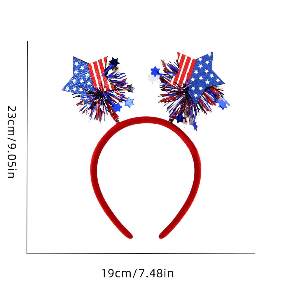 RUPOFUZA star headband side view offering playful patriotic styling and secure fit