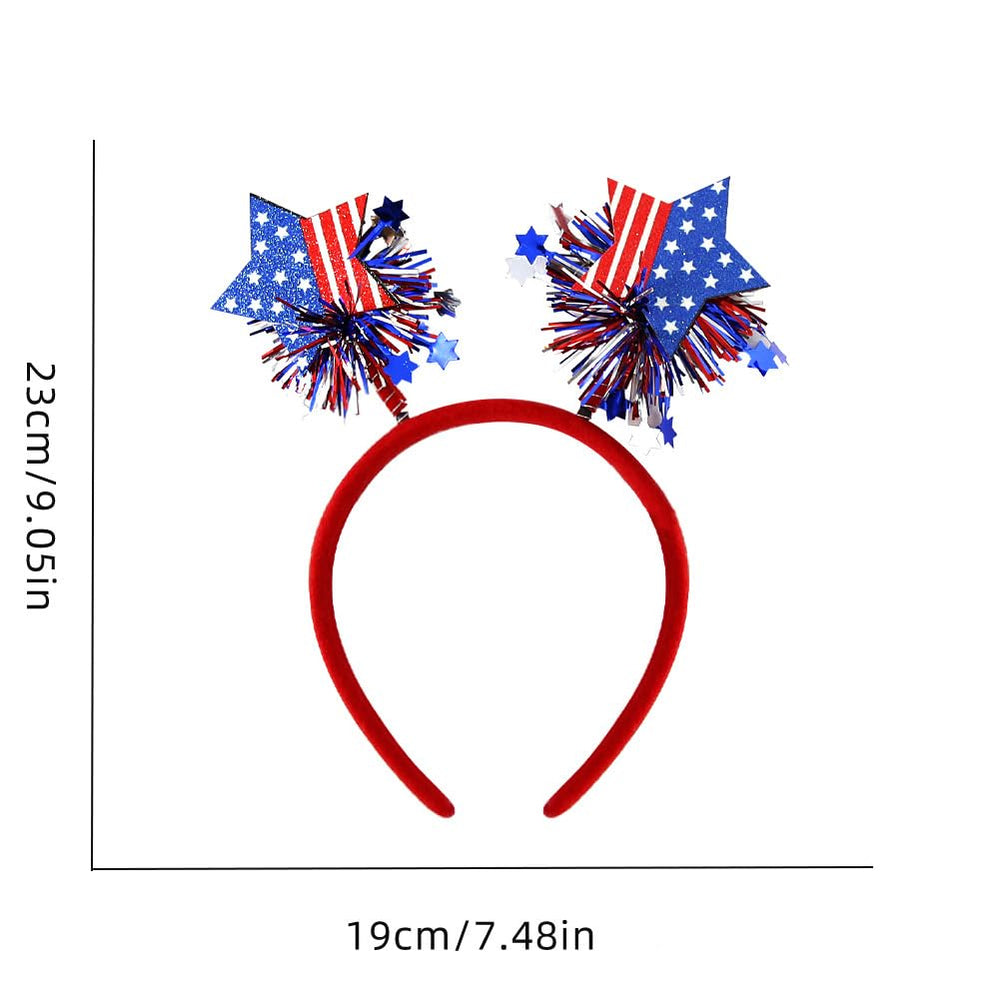 RUPOFUZA star headband side view offering playful patriotic styling and secure fit