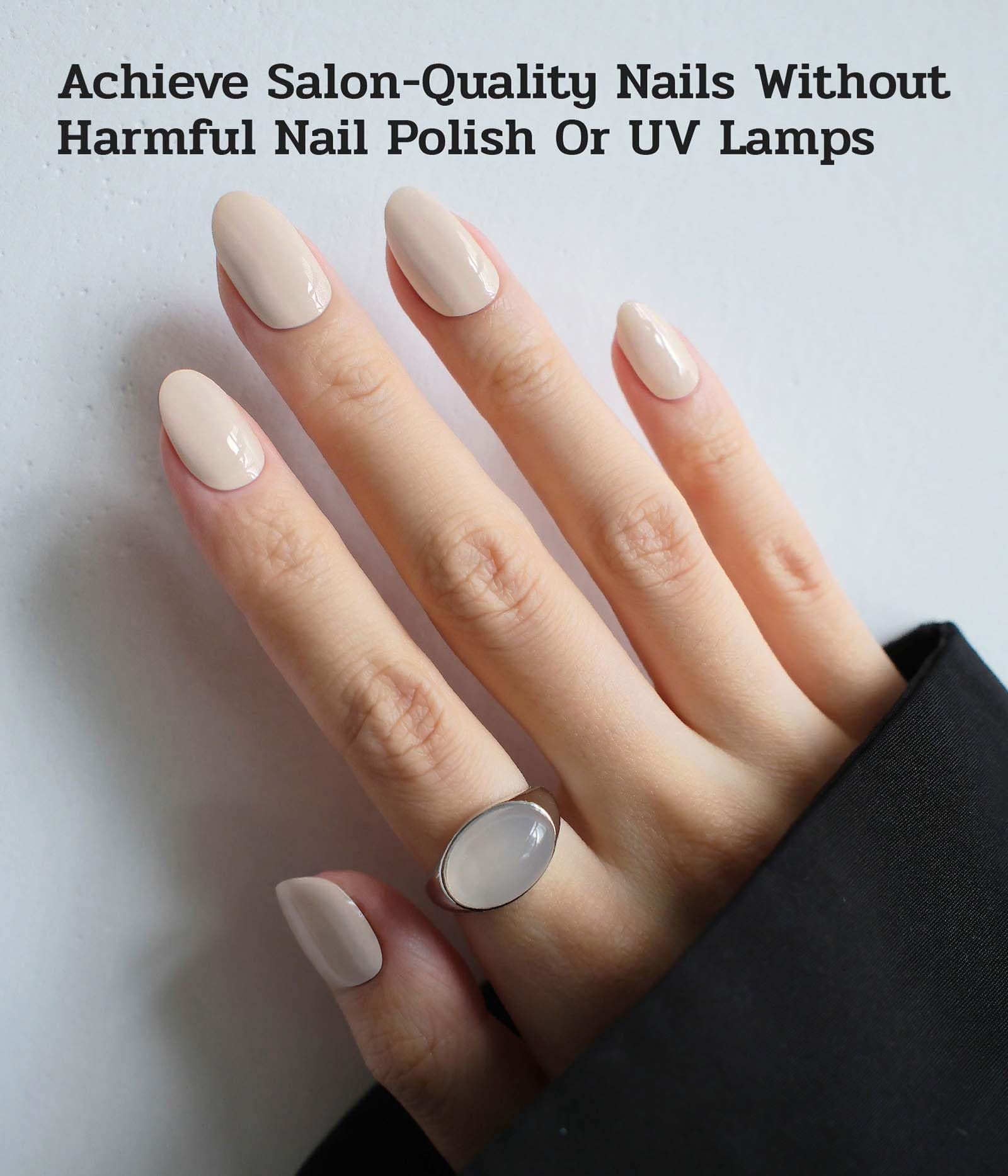 ruyeefam close-up of glossy nail strip texture highlighting smooth 3D finish benefit