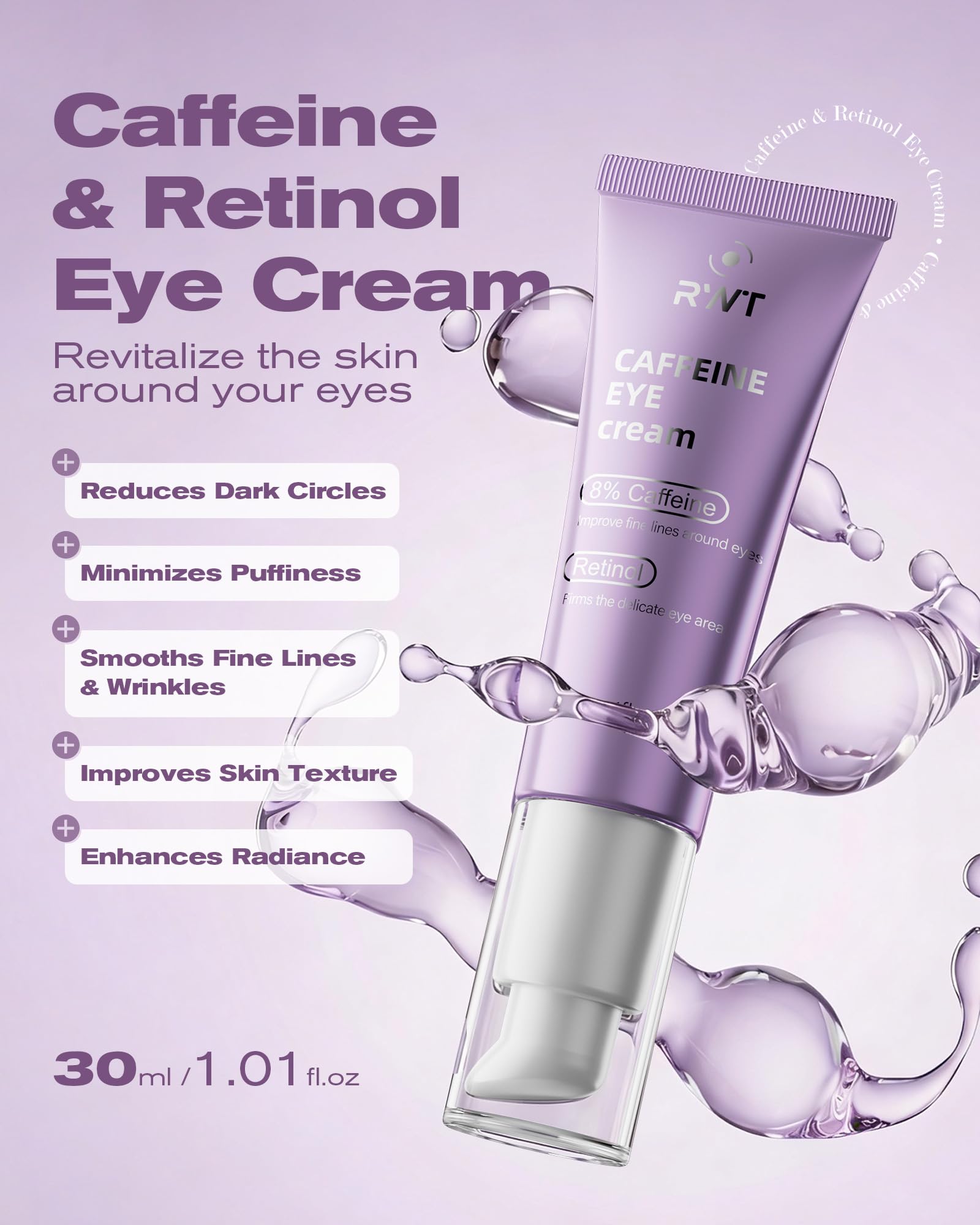 RWT eye cream texture on fingertip showing fast-absorbing finish
