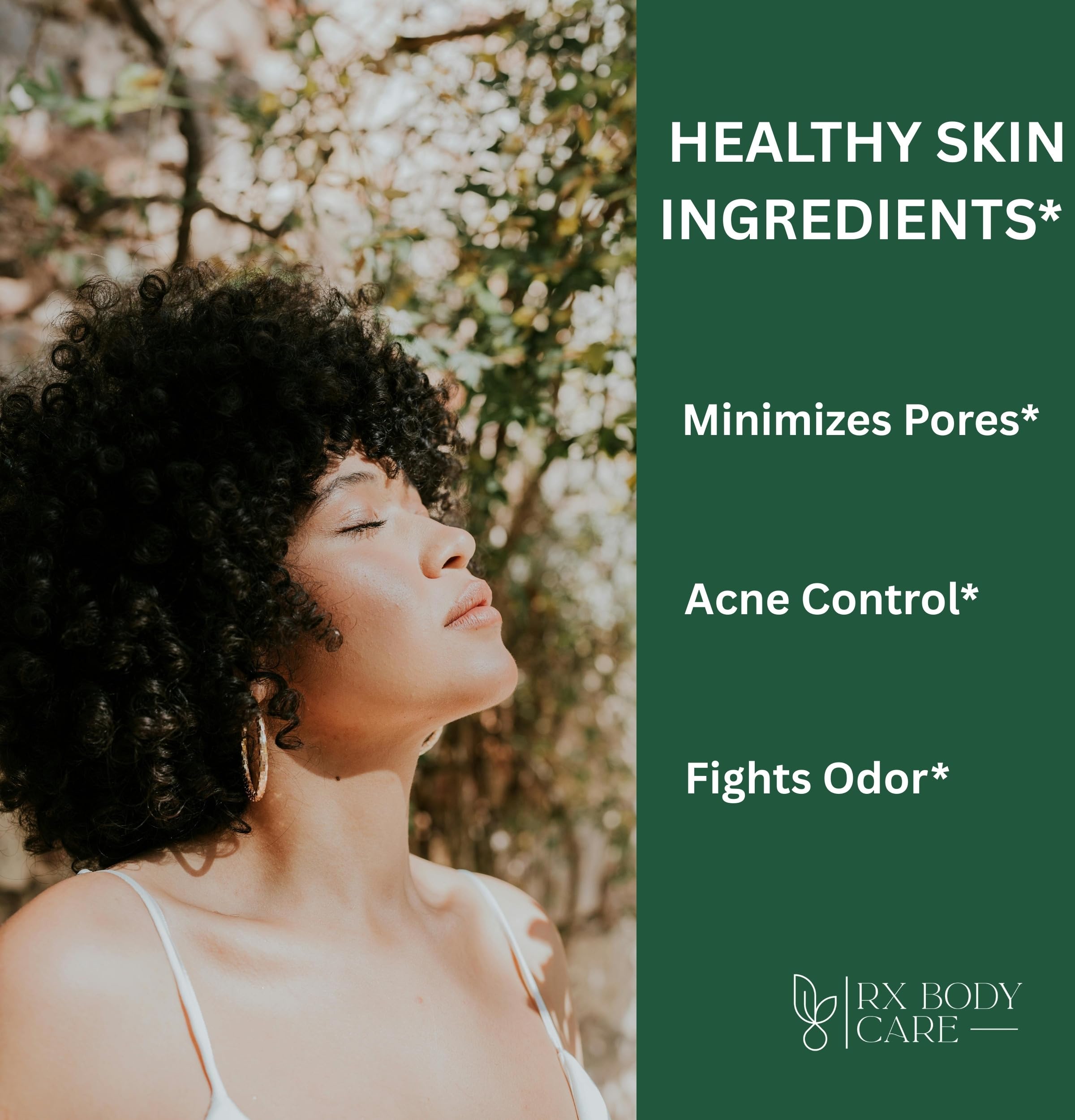 RX Body Care used for face cleanse demonstrating gentle daily facial use