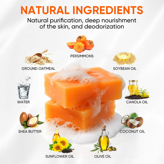 RYH soap close-up texture highlighting natural persimmon nourishment