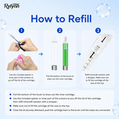 Rylynn application on hairline showing targeted, no-mess serum placement