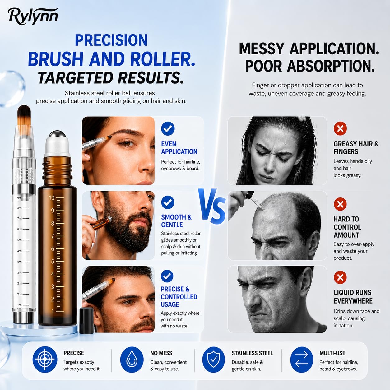 Rylynn applicator in hand demonstrating portable size and easy one-handed use