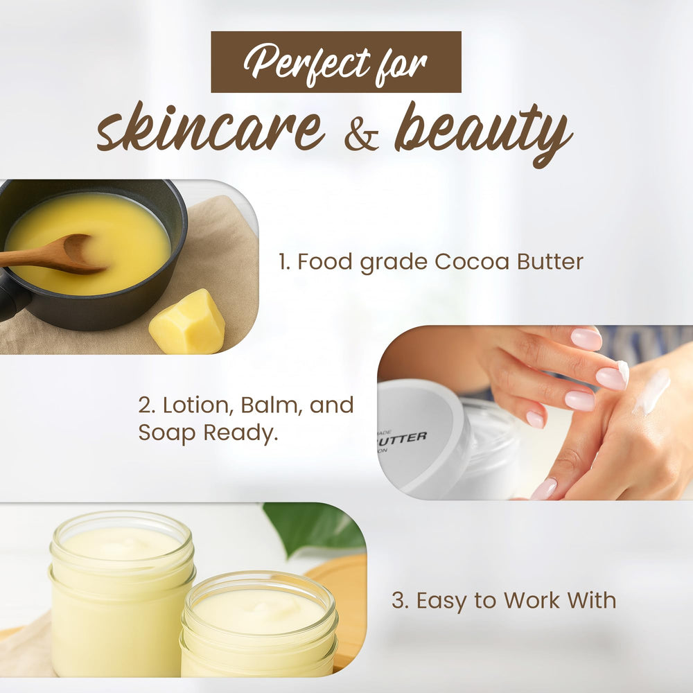 SAAQIN cocoa butter mixed into lotion, illustrating creamy texture and stability
