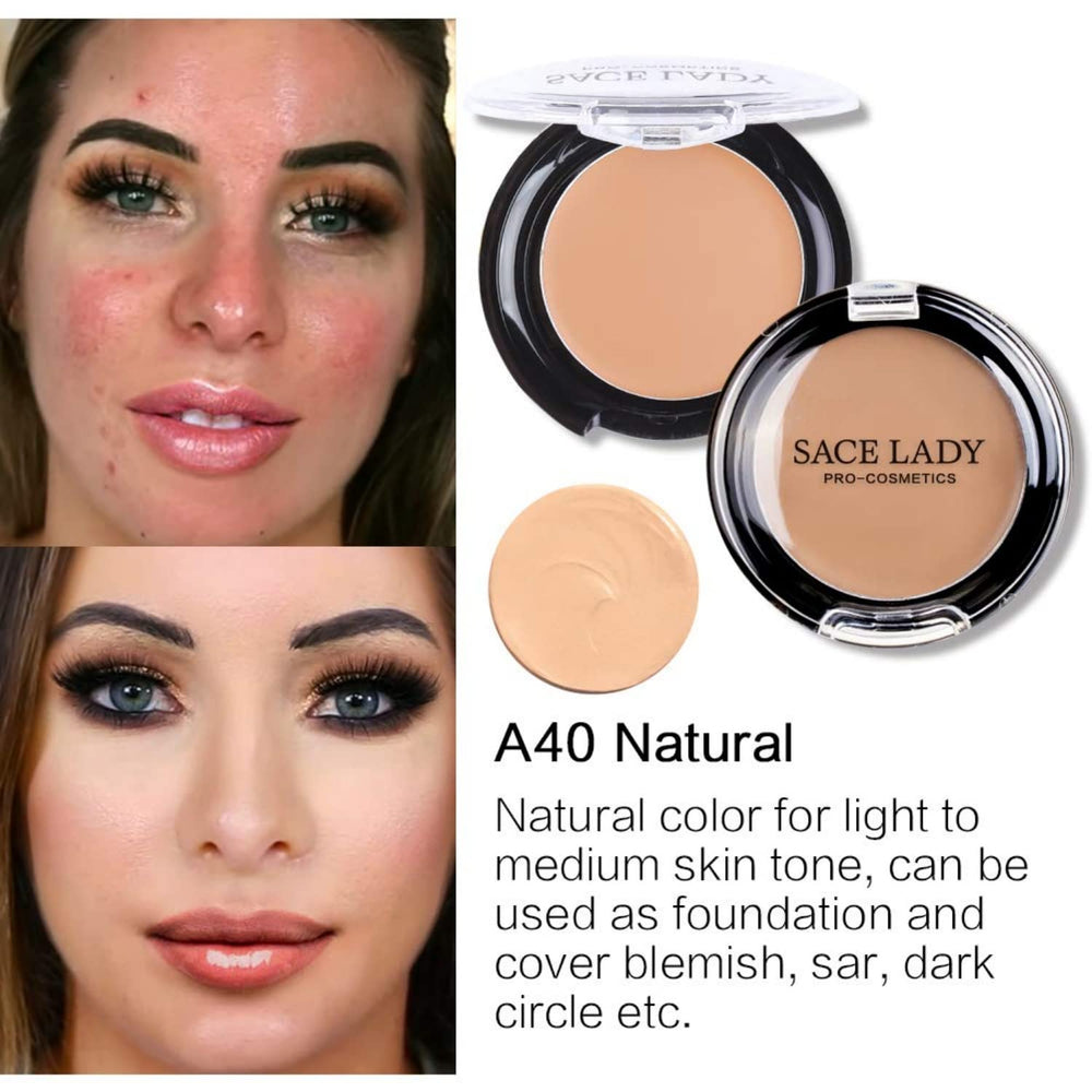 SACE LADY before and after on face demonstrating concealment