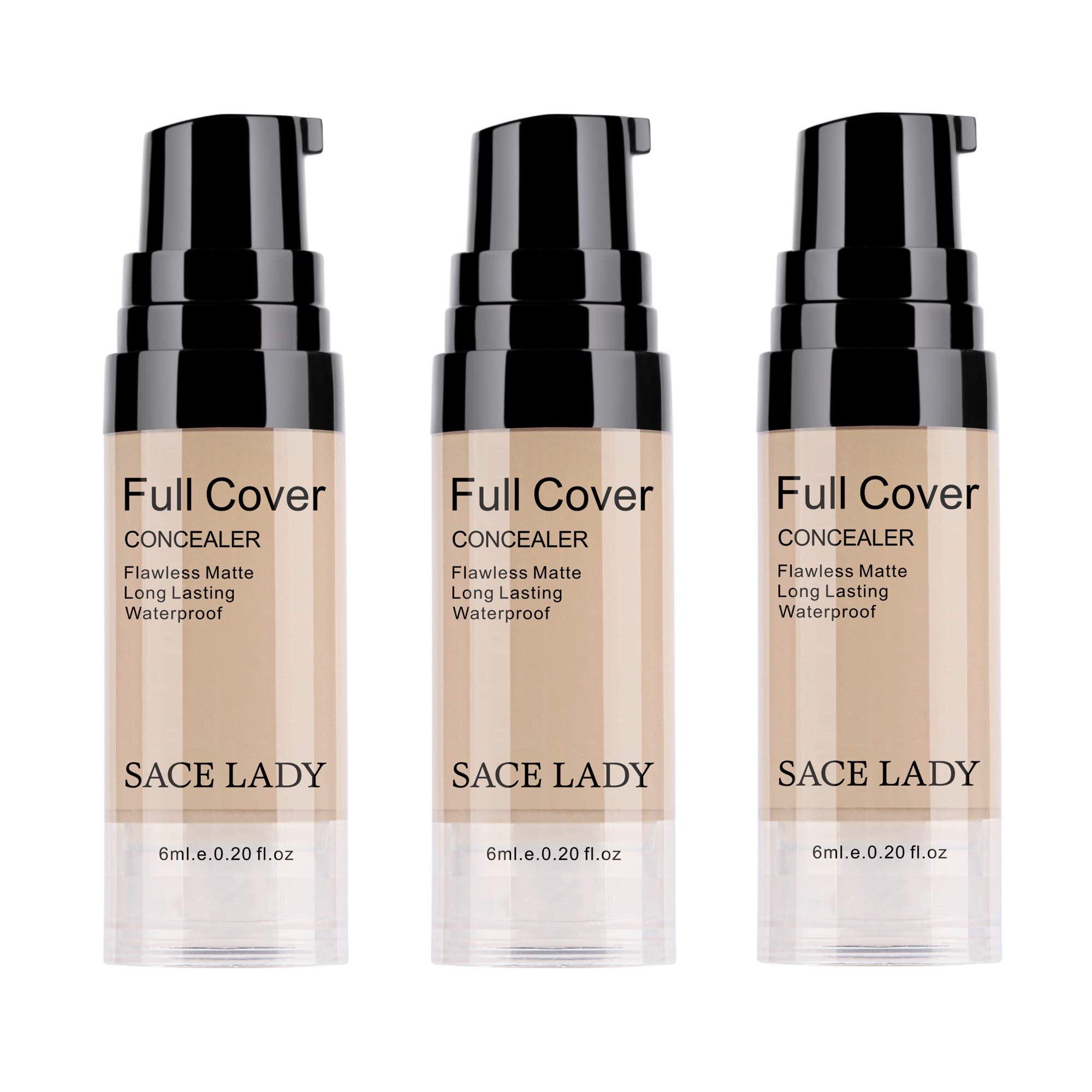 SACE LADY front packaging showing three concealer tubes and product benefit