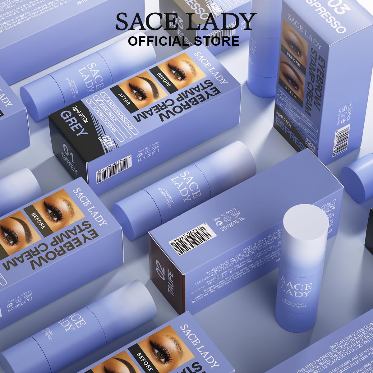 SACE LADY vanity lifestyle scene showing quick everyday brow routine