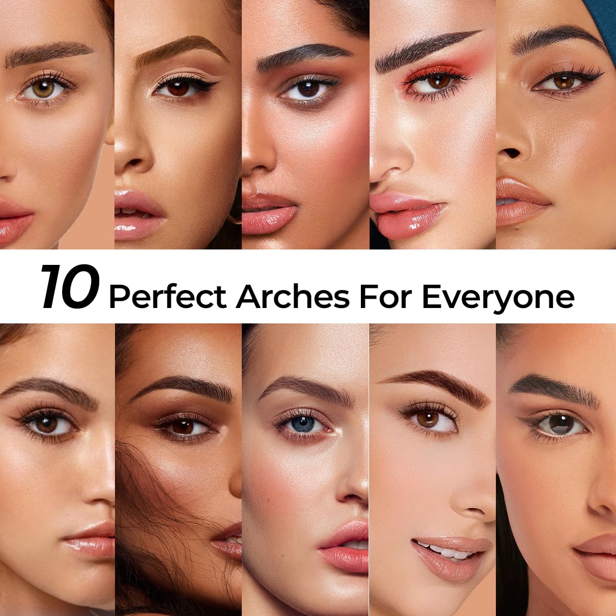 SACE LADY array of ten reusable stencils for customized brow shapes