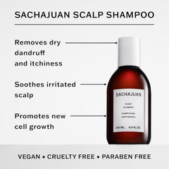 SACHAJUAN shampoo foam on hand demonstrating gentle lather and exfoliation