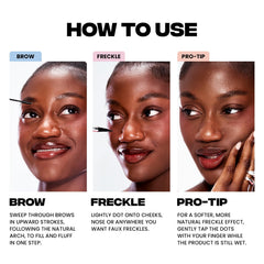 Sacheu before and after brows illustrating lifted, laminated effect