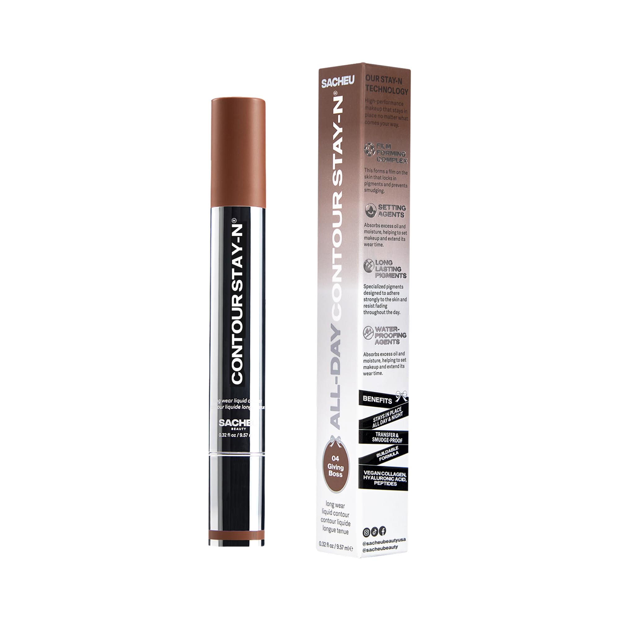 Sacheu before after sculpting comparison showing visible contour definition benefit