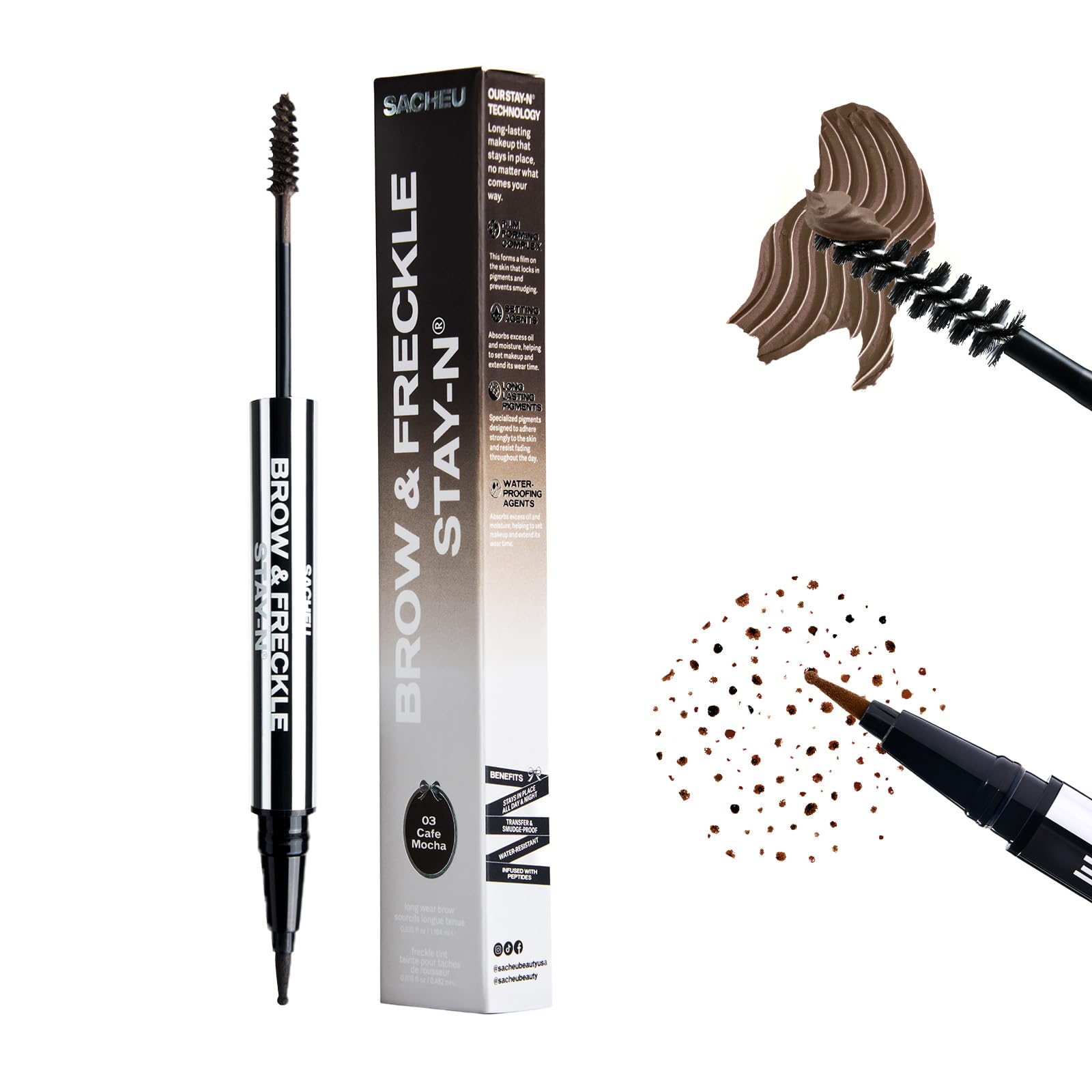 Sacheu front packaging showing Cafe Mocha shade and benefits