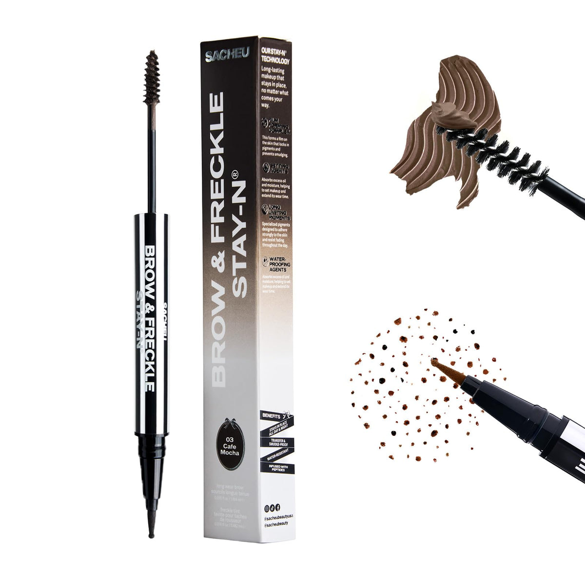 Sacheu front packaging showing Cafe Mocha shade and benefits