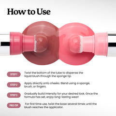 Sacheu Cheek STAY-N swatched on hand illustrating buildable intensity and color