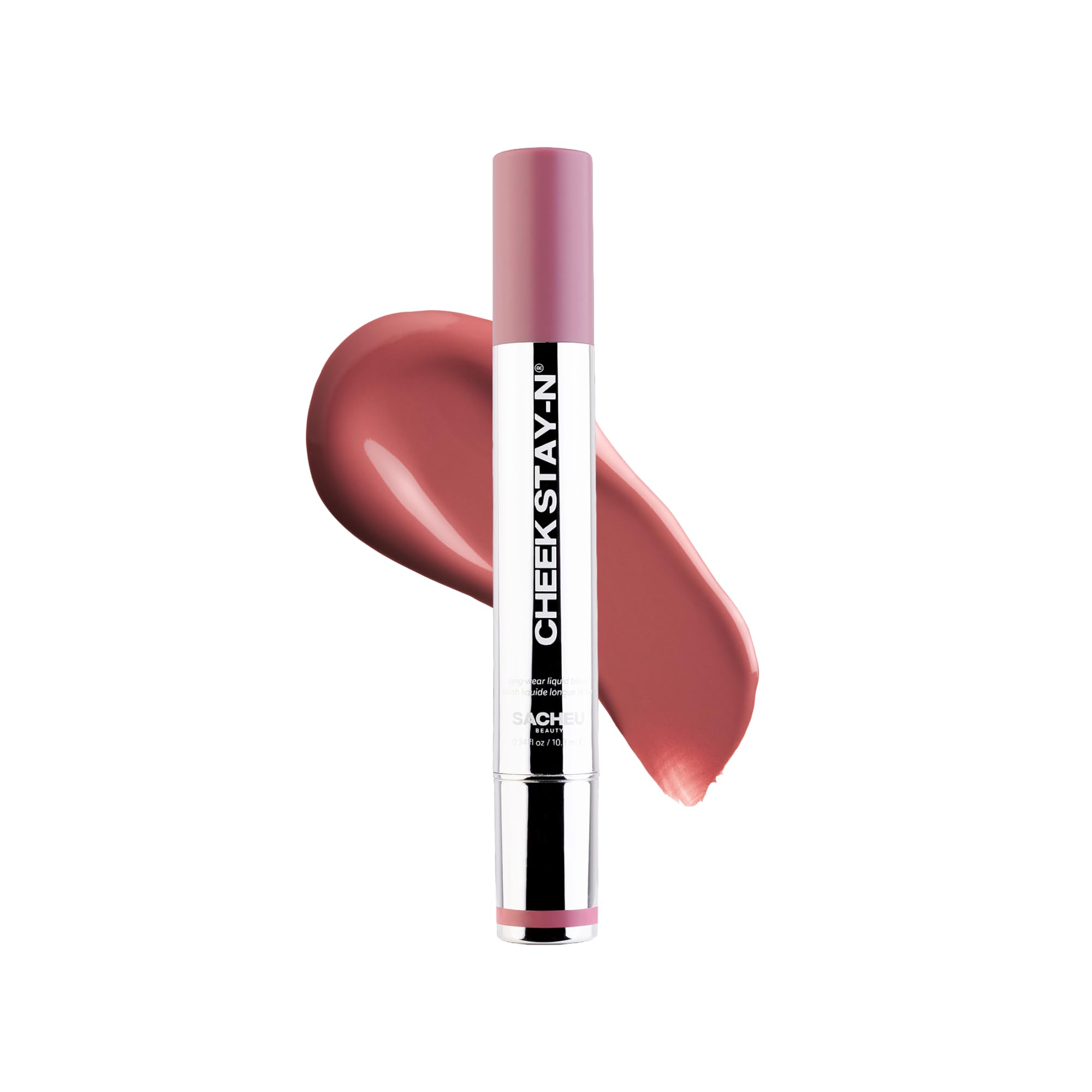 Sacheu Cheek STAY-N front packaging showing sleek tube and shade