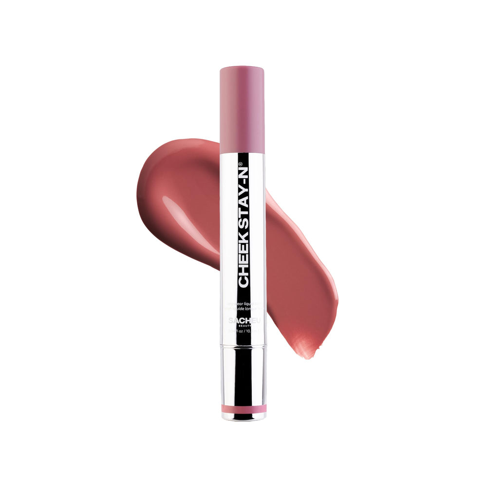 Sacheu Cheek STAY-N front packaging showing sleek tube and shade