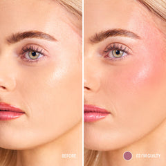Sacheu Cheek STAY-N label showing peptides and skin-friendly ingredients