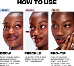 Sacheu applied on model brows demonstrating longwear, defined shape