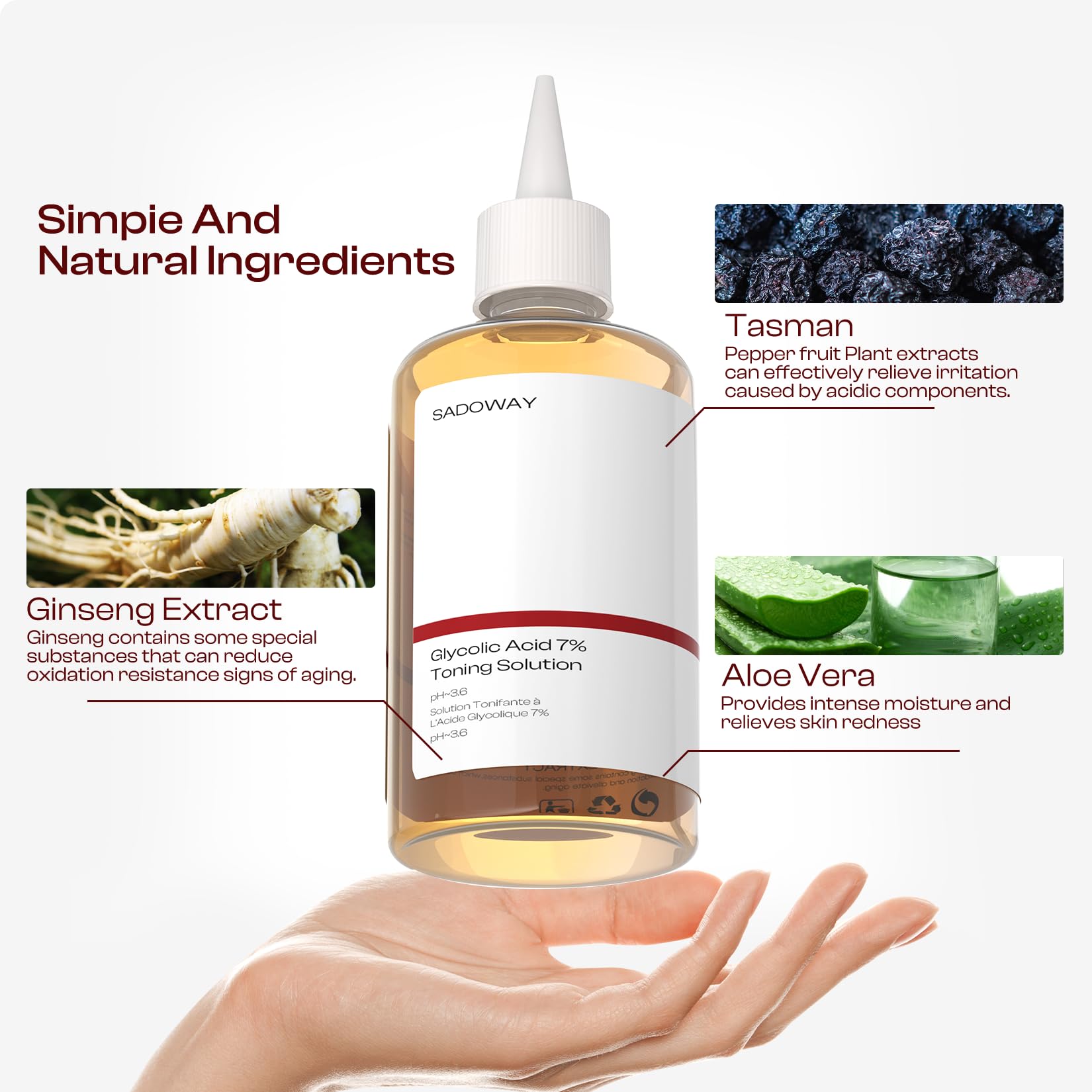 SADOWAY applied to cotton pad demonstrating gentle application benefit