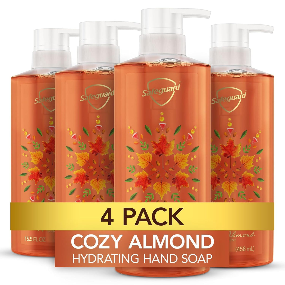 Safeguard Cozy Almond front packaging showing scent and benefits