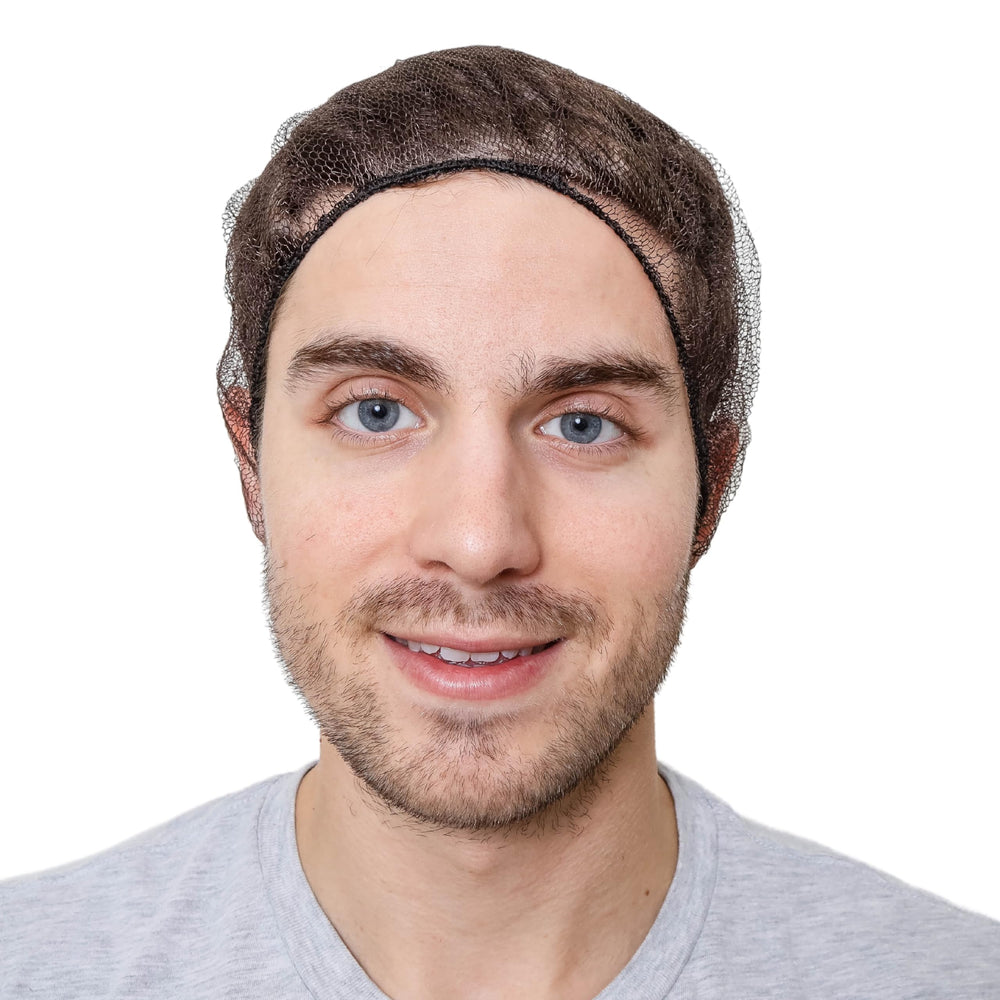 SAFEKO hairnet on cafeteria worker showing discreet appearance and hygiene protection